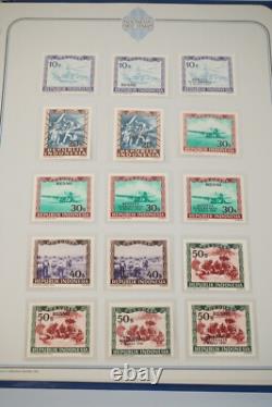 Collection d'albums Indonésie 2 de plus de 275 timbres simples et 50 blocs de 4 tous MNH