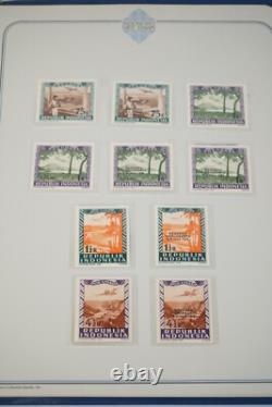 Collection d'albums Indonésie 2 de plus de 275 timbres simples et 50 blocs de 4 tous MNH