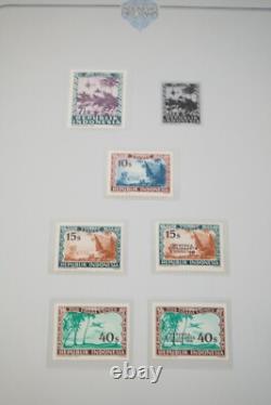 Collection d'albums Indonésie 2 de plus de 275 timbres simples et 50 blocs de 4 tous MNH