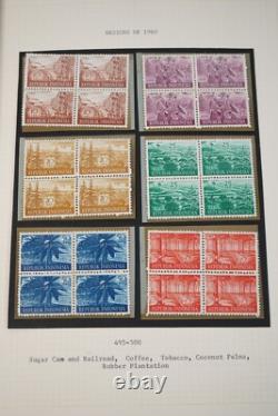 Collection d'albums Indonésie 2 de plus de 275 timbres simples et 50 blocs de 4 tous MNH