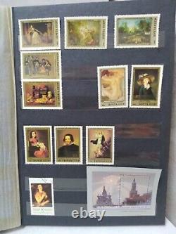 Collection d'albums de blocs de timbres de l'URSS, de la Russie et de l'ère soviétique - Thème philatélique Art