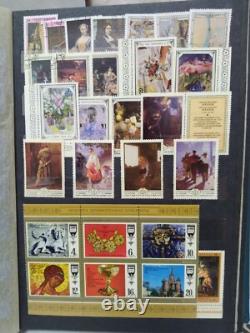 Collection d'albums de blocs de timbres de l'URSS, de la Russie et de l'ère soviétique - Thème philatélique Art