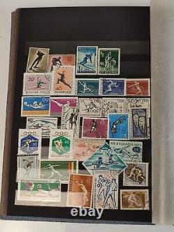 Collection d'albums de timbres-poste vintage de l'URSS, RDA et timbres mélangés - 450 timbres-poste.