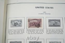 Collection de 1000+ timbres neufs et oblitérés des États-Unis 1893-1989 stockée dans un album Harris