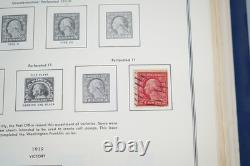 Collection de 1000+ timbres neufs et oblitérés des États-Unis 1893-1989 stockée dans un album Harris
