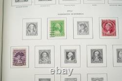 Collection de 1000+ timbres neufs et oblitérés des États-Unis 1893-1989 stockée dans un album Harris