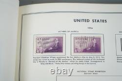 Collection de 1000+ timbres neufs et oblitérés des États-Unis 1893-1989 stockée dans un album Harris