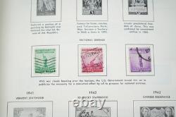 Collection de 1000+ timbres neufs et oblitérés des États-Unis 1893-1989 stockée dans un album Harris