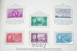 Collection de 1000+ timbres neufs et oblitérés des États-Unis 1893-1989 stockée dans un album Harris