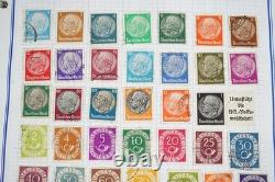Collection de 2 400+ timbres d'Allemagne neufs et utilisés rangés dans un album