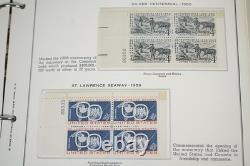 Collection de 275+ blocs de plaques neufs des États-Unis 1959-1971 stockée dans un album Minkus