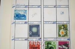 Collection de 3 800+ timbres d'Allemagne, neufs et utilisés, stockés dans un album sur des pages de stock