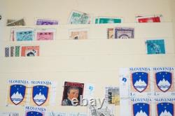 Collection de 3300+ timbres d'Europe de l'Est neufs et utilisés stockés dans un album