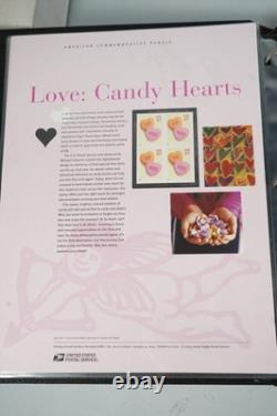 Collection de 60 panneaux de timbres commémoratifs MNH US 2004-2006 dans un album