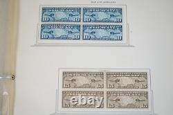 Collection de 60 timbres et 40 blocs dans un album des États-Unis des années 1910-1930.