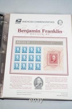 Collection de 66 panneaux commémoratifs des États-Unis 1997-1999 en album