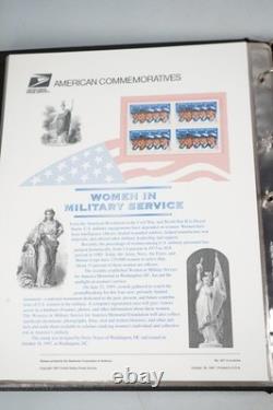 Collection de 66 panneaux commémoratifs des États-Unis 1997-1999 en album