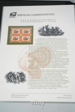 Collection de 70 panneaux de timbres Us 2001-2003, tous MNH, conservés dans un album White Ace