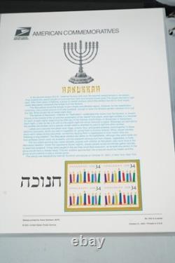 Collection de 70 panneaux de timbres Us 2001-2003, tous MNH, conservés dans un album White Ace