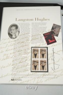 Collection de 70 panneaux de timbres Us 2001-2003, tous MNH, conservés dans un album White Ace