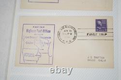 Collection de 95+ couvertures de premier voyage HPO des États-Unis 1949-1959 stockées dans un album