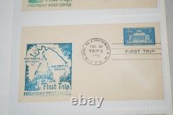 Collection de 95+ couvertures de premier voyage HPO des États-Unis 1949-1959 stockées dans un album