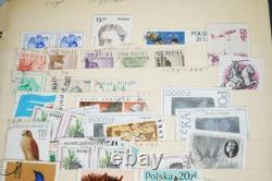 Collection de Pologne de plus de 4500 timbres neufs et utilisés stockés dans un album sur des pages de stock