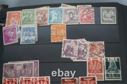 Collection de Pologne de plus de 4500 timbres neufs et utilisés stockés dans un album sur des pages de stock