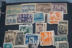 Collection de Pologne de plus de 4500 timbres neufs et utilisés stockés dans un album sur des pages de stock
