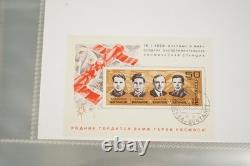 Collection de Russie de plus de 250 timbres et feuillets souvenirs, neufs et oblitérés, conservés dans un album bleu