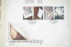 Collection de Suède de plusieurs centaines de timbres neufs, FDC et livrets dans un album