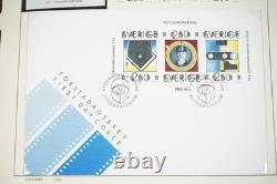 Collection de Suède de plusieurs centaines de timbres neufs, FDC et livrets dans un album