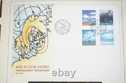 Collection de Suède de plusieurs centaines de timbres neufs, FDC et livrets dans un album