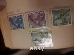 Collection de Timbres Boutique Mondiale dans un Album Vintage Plus Fait Main. Véritable Bijou