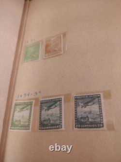 Collection de Timbres Boutique Mondiale dans un Album Vintage Plus Fait Main. Véritable Bijou