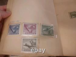 Collection de Timbres Boutique Mondiale dans un Album Vintage Plus Fait Main. Véritable Bijou