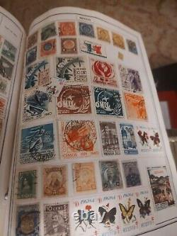 Collection de Timbres Mondiale Dans L'Album Ambassadeur HE Harris Chargé de Grands Exemplaires