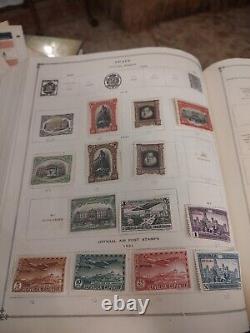 Collection de Timbres Mondiale dans l'Album International Scott de 1943. Beaucoup de Trésors