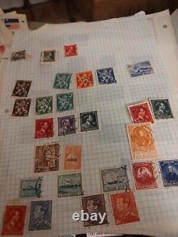 Collection de Timbres Mondiale dans l'Album International Scott de 1943. Beaucoup de Trésors