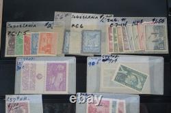 Collection de Yougoslavie de 1175+ timbres neufs et utilisés dans un album sur des pages de stockage