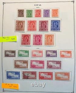 Collection de base du NÉPAL ensembles NEUFS sur pages d'album Salut CV ! Premiers timbres du Népal ! 150ct.