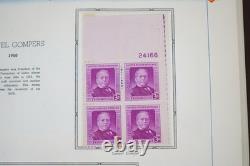 Collection de blocs de 150+ PL et 1 feuille US 1950-1960, tous neufs dans un album White Ace