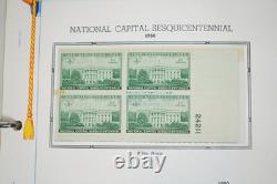 Collection de blocs de 150+ PL et 1 feuille US 1950-1960, tous neufs dans un album White Ace