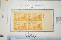 Collection de blocs de 150+ PL et 1 feuille US 1950-1960, tous neufs dans un album White Ace