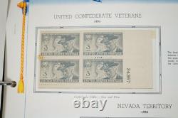 Collection de blocs de 150+ PL et 1 feuille US 1950-1960, tous neufs dans un album White Ace