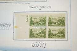 Collection de blocs de 150+ PL et 1 feuille US 1950-1960, tous neufs dans un album White Ace