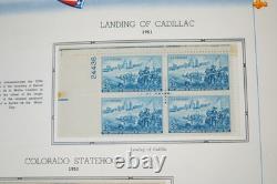 Collection de blocs de 150+ PL et 1 feuille US 1950-1960, tous neufs dans un album White Ace