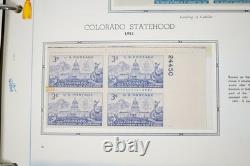 Collection de blocs de 150+ PL et 1 feuille US 1950-1960, tous neufs dans un album White Ace