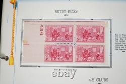 Collection de blocs de 150+ PL et 1 feuille US 1950-1960, tous neufs dans un album White Ace