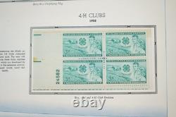 Collection de blocs de 150+ PL et 1 feuille US 1950-1960, tous neufs dans un album White Ace
